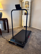 Electric Treadmills for Home with Incline, Walking Pad Treadmill with Handle Bar, 0.6-7.6MPH Portable Small Treadmills with Handles for Home Small Spaces, 3.0HP Walking Pad with Incline and 350LBS