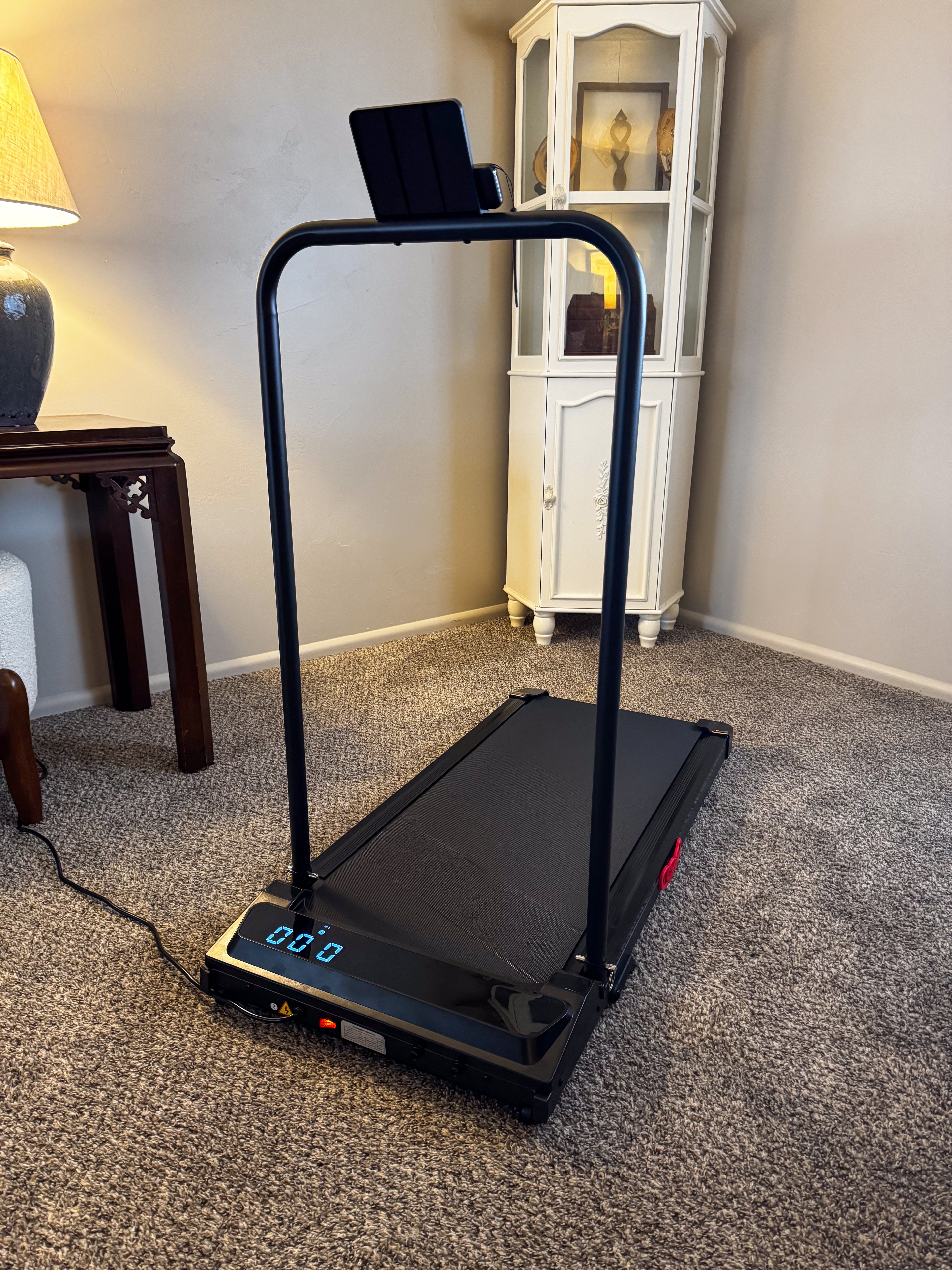 Electric Treadmills for Home with Incline, Walking Pad Treadmill with Handle Bar, 0.6-7.6MPH Portable Small Treadmills with Handles for Home Small Spaces, 3.0HP Walking Pad with Incline and 350LBS
