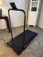 Electric Treadmills for Home with Incline, Walking Pad Treadmill with Handle Bar, 0.6-7.6MPH Portable Small Treadmills with Handles for Home Small Spaces, 3.0HP Walking Pad with Incline and 350LBS